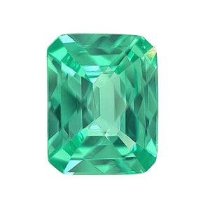 Lab Grown Green Sapphire Emerald Checkered Cut