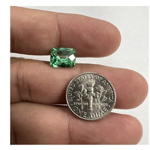 Lab Grown Green Sapphire Emerald Checkered Cut