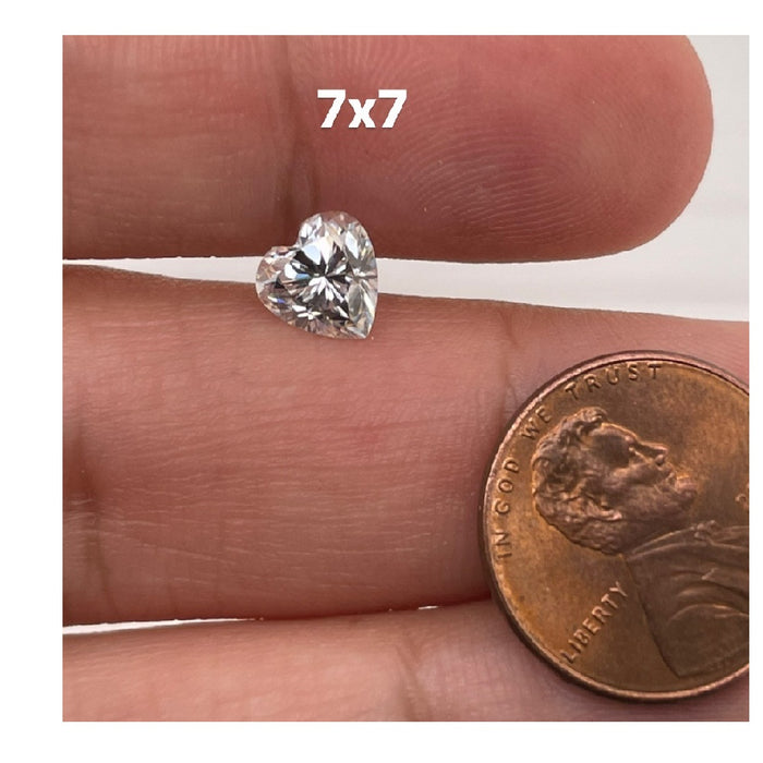 Lab Created Heart White Moissanite