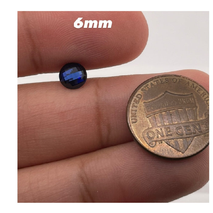 Synthetic Blue Sapphire Round Briolette Cut