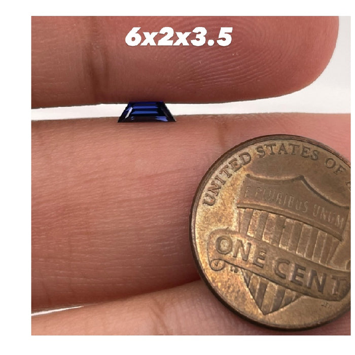 Synthetic Blue Sapphire Trapezoid Cut