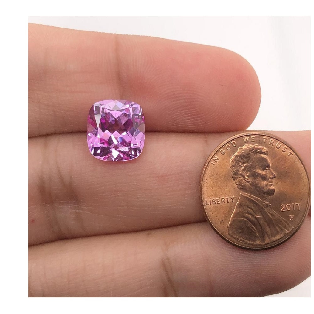 Synthetic Pink Sapphire Cushion Cut