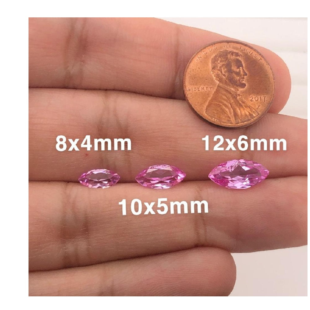 ピンク瑪瑙スフィア⑥ Synthetic Pink Sapphire Marquise Cut – Instagem