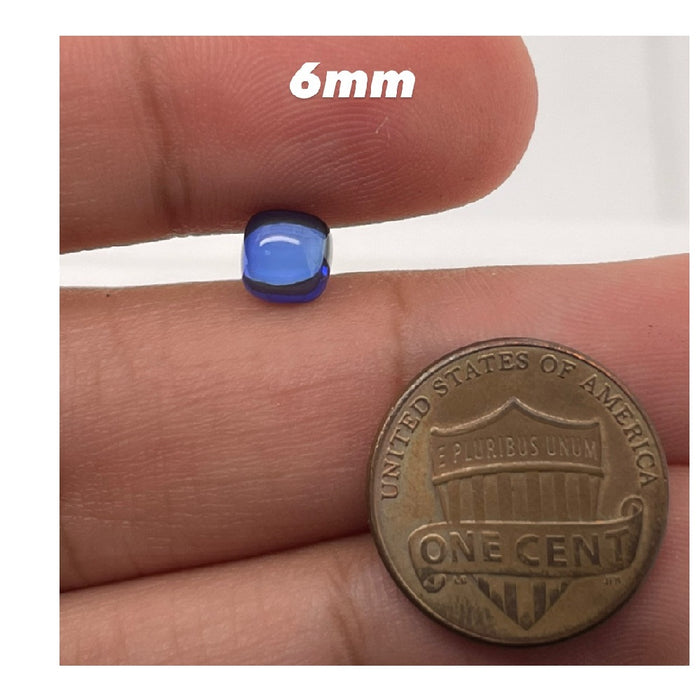 Synthetic Blue Sapphire Cushion Cabochon Cut