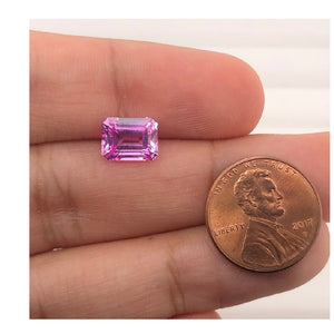 Synthetic Pink Sapphire Emerald Cut