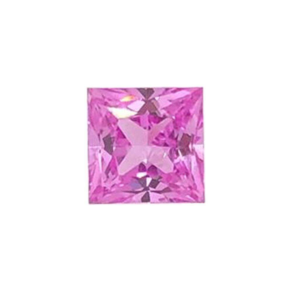 Synthetic Pink Sapphire Princess Cut