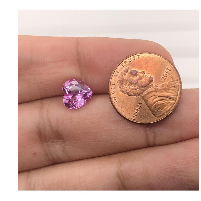 Synthetic Pink Sapphire Heart Cut