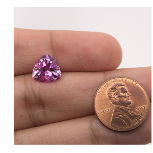 Synthetic Pink Sapphire Trillion Cut