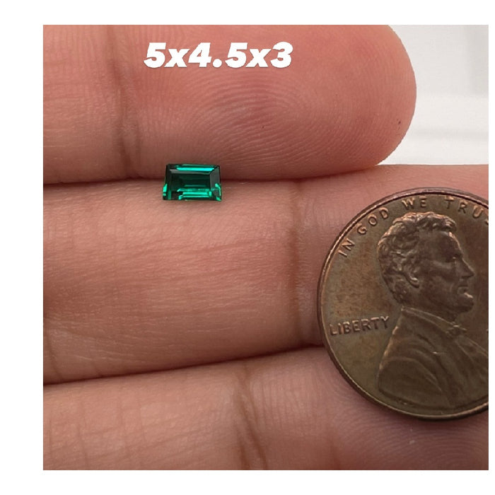 Lab Created Emerald Trapezoid Cut