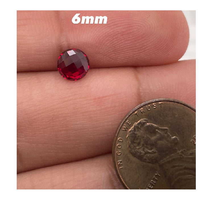 Synthetic Ruby Round Briolette Cut