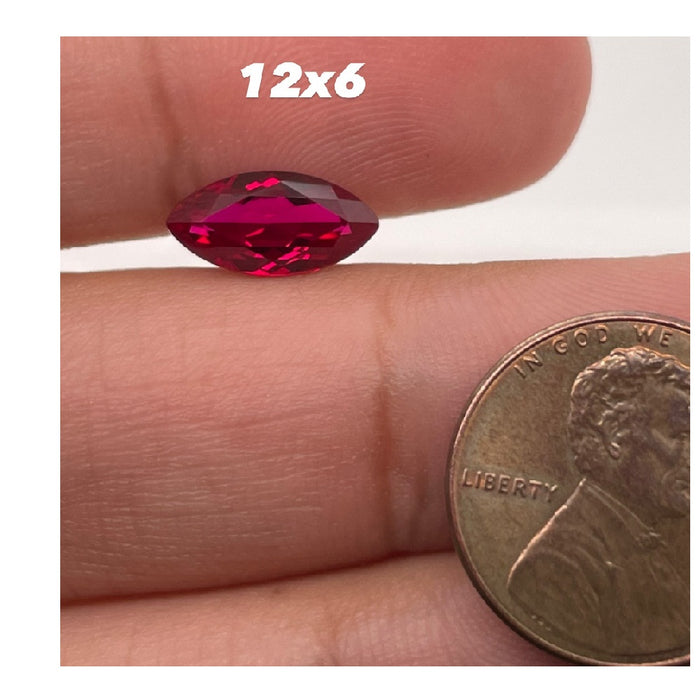Synthetic Ruby Marquise Cut