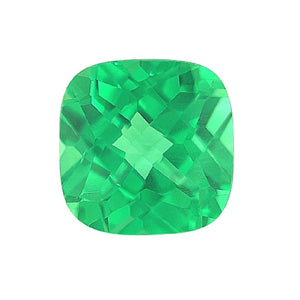 Lab Grown Green Sapphire Cushion Checkered Cut - (Squarish)