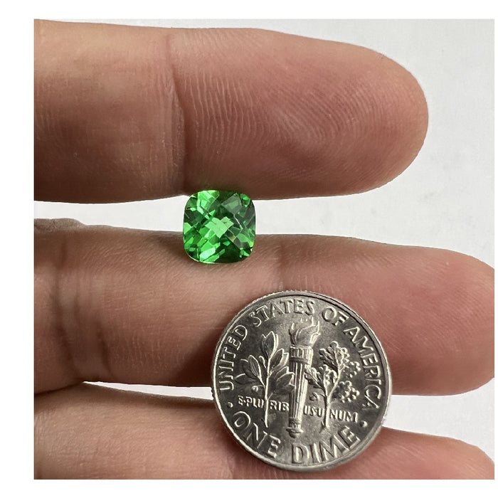 Lab Grown Green Sapphire Cushion Checkered Cut - (Squarish)