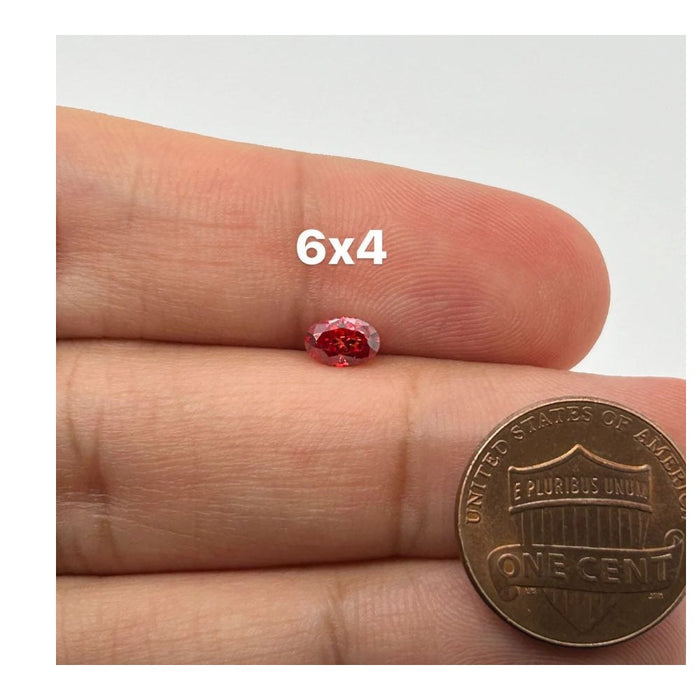 Pigeon Blood Red Oval Cut Moissanite 6x4MM-8x6MM