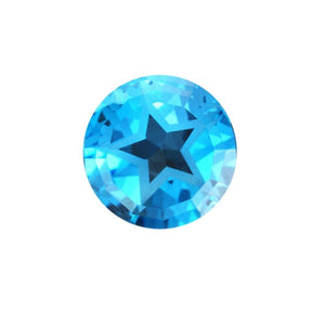 Swiss Blue Topaz Round Texas Star Cut