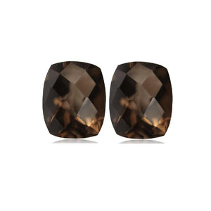 Natural Loose Smokey Quartz Cushion Checkered Cut - (Elongated)