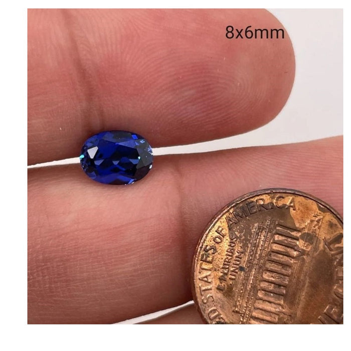 Synthetic Blue Sapphire Oval Cut