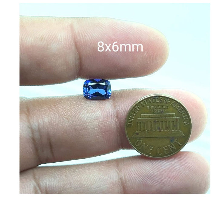 Synthetic Blue Sapphire Cushion-Cut - (Elongated)