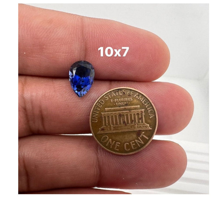 Synthetic Blue Sapphire Pear Cut