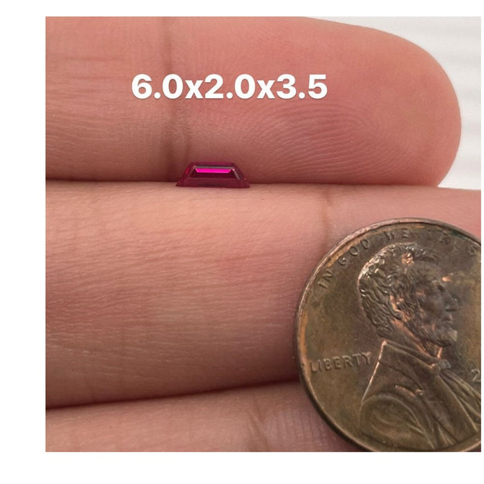 Synthetic Ruby Trapezoid Cut