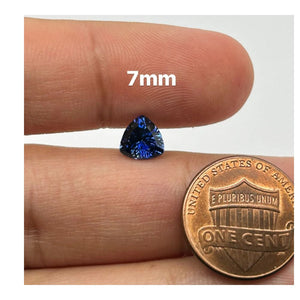 Trillion Concave Best Synthetic Blue Sapphire