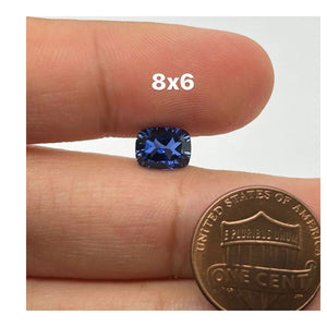Elongated Cushion Concave Best Synthetic Blue Sapphire