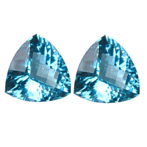 Swiss Blue Topaz Trillion Checkered Cut