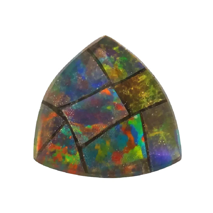 Lab Created Loose Trillion Cabochon Mosaic Opal