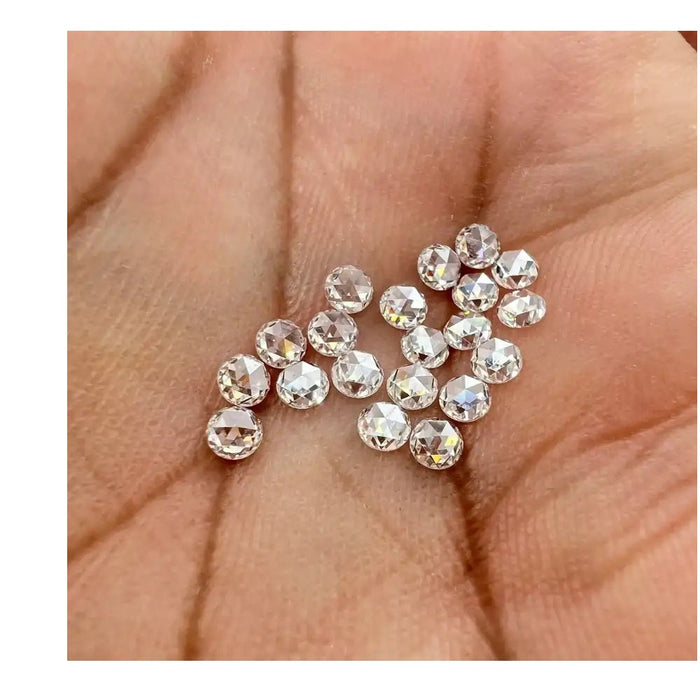 Lab Created DEF Color Melee Round Rose Cut White Moissanite