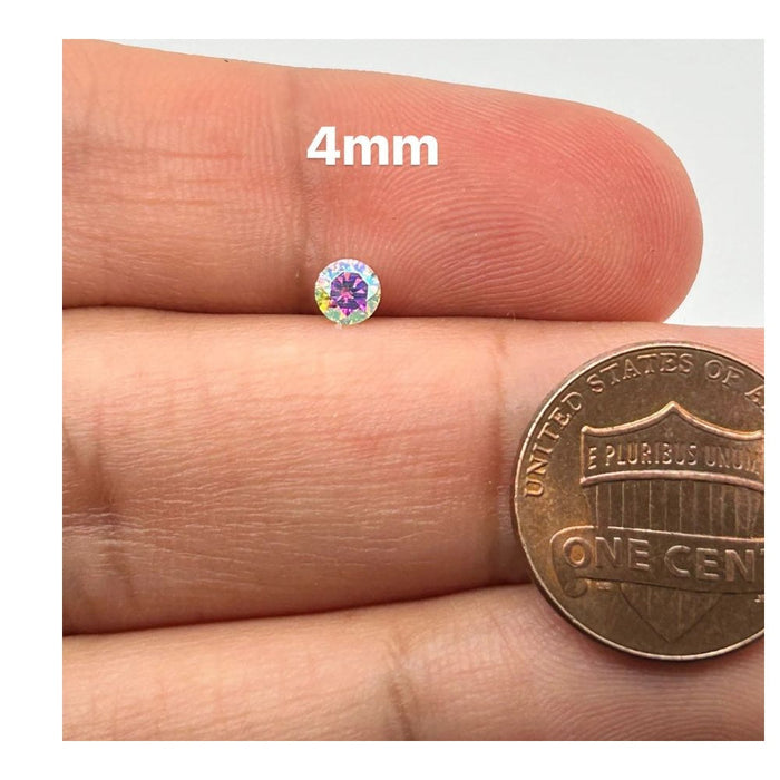 Rainbow/AB Color Coated Moissanite - 5mm - 8mm Round Gemstone for Your Unique Designs