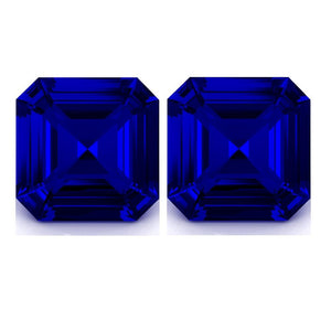 Synthetic Blue Sapphire Asscher Cut