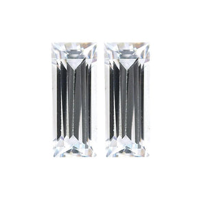 Lab Created Baguette White Cubic Zirconia from 1.25x1mm - 2.75x2mm