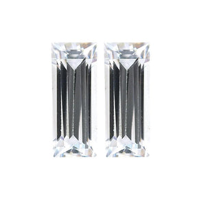 Lab Created Baguette White Cubic Zirconia from 4x1.5MM-6x3MM