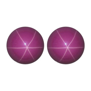 Lab Created Synthetic Star Ruby Round Cabochon