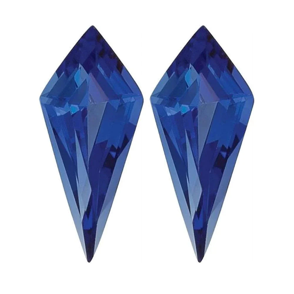 Lab Created Blue Sapphire Kite Shape Step Cut Instagem