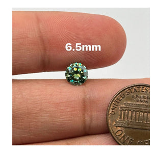 Lime Green Round Cut Best Moissanite