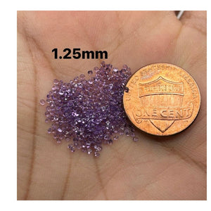 Bulk Natural Amethyst Gemstones AAA Quality Loose Small Parcels 50pcs and 100pcs Options 1.25mm - 3mm Sizes