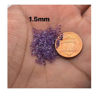 Bulk Natural Amethyst Gemstones AAA Quality Loose Small Parcels 50pcs and 100pcs Options 1.25mm - 3mm Sizes