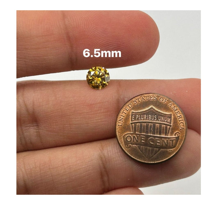 Champagne Yellow Moissanite - Round Loose Gemstone for Jewelry Creations 6.5mm