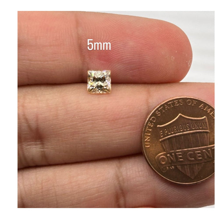 Lab Grown Square Princess Champagne Moissanite