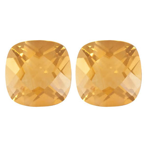 Natural Yellow Citrine Cushion Checkerboard Cut