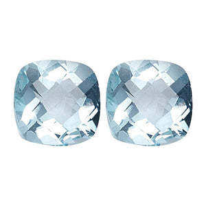 Natural Aquamarine Cushion Checkered Cut - (Squarish)