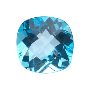 Swiss Blue Topaz Cushion Checkered Cut