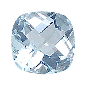 Natural Aquamarine Cushion Checkered Cut - (Squarish)