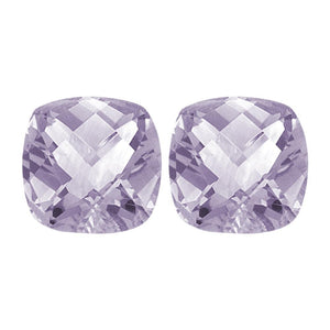 Cushion Checkered Board Loose Rose De France Amethyst - (Squarish)