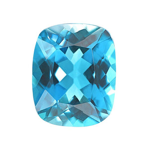 Swiss Blue Topaz Elongated Cushion Checkered Cut