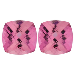 Natural Cushion Checkered Board Loose Pink Tourmaline