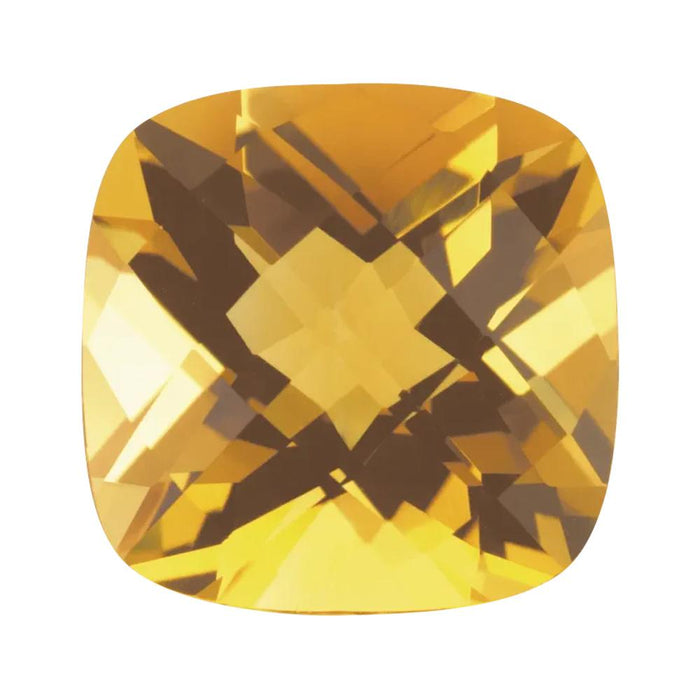 Natural Yellow Citrine Cushion Double Sided Checkerboard Cut