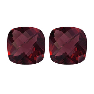 Mozambique Garnet Checkered Cushion Cut - (Squarish)