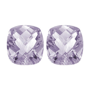 Cushion Checkered Board Loose Rose De France Amethyst - (Elongated)